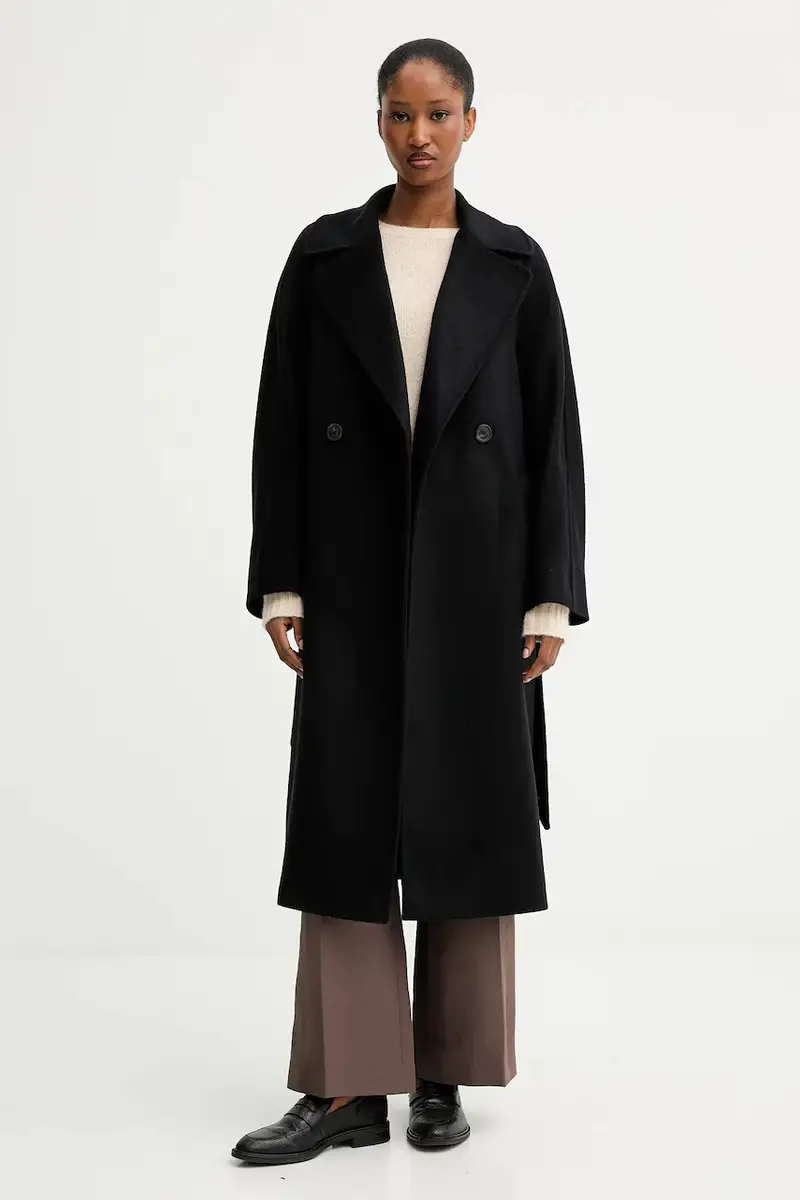 cappotto in lana RESINA Nero miniatura 4