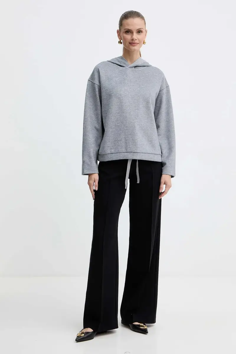 felpa con lana OSCURI colore grigio con cappuccio 2525926012600 miniatura 2