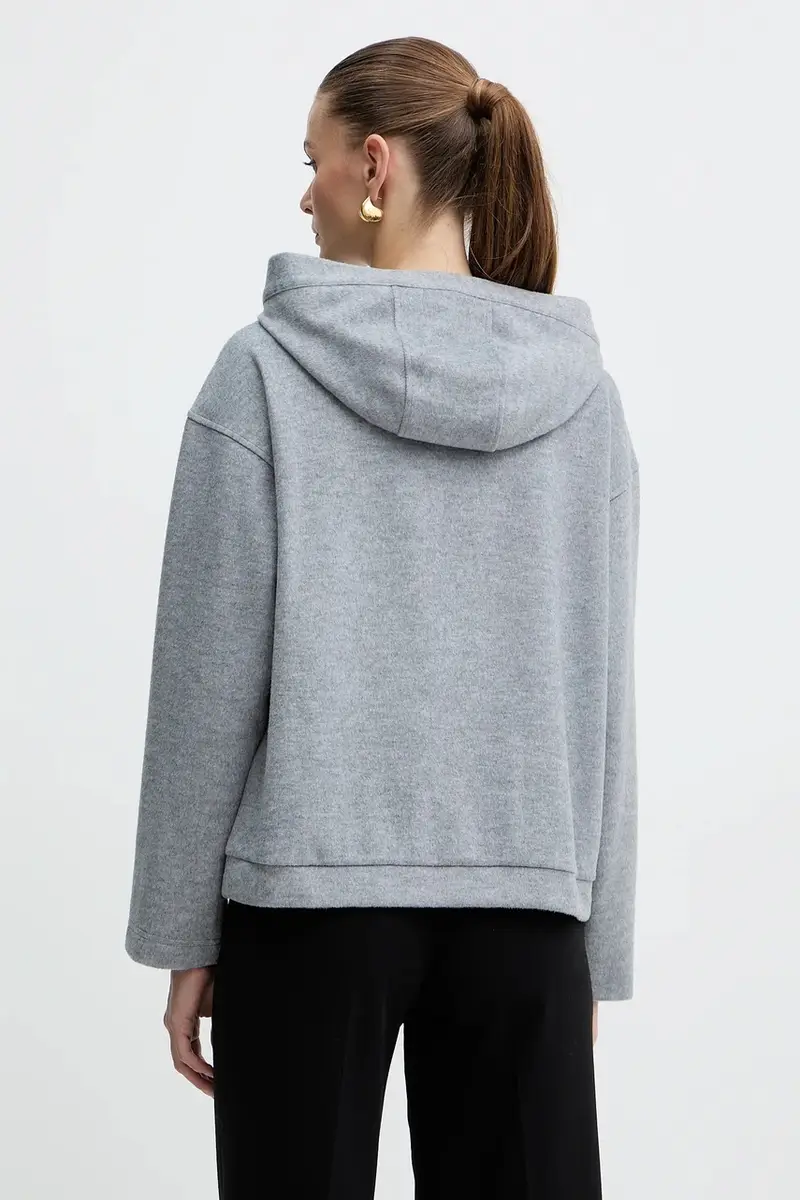 felpa con lana OSCURI colore grigio con cappuccio 2525926012600 miniatura 3