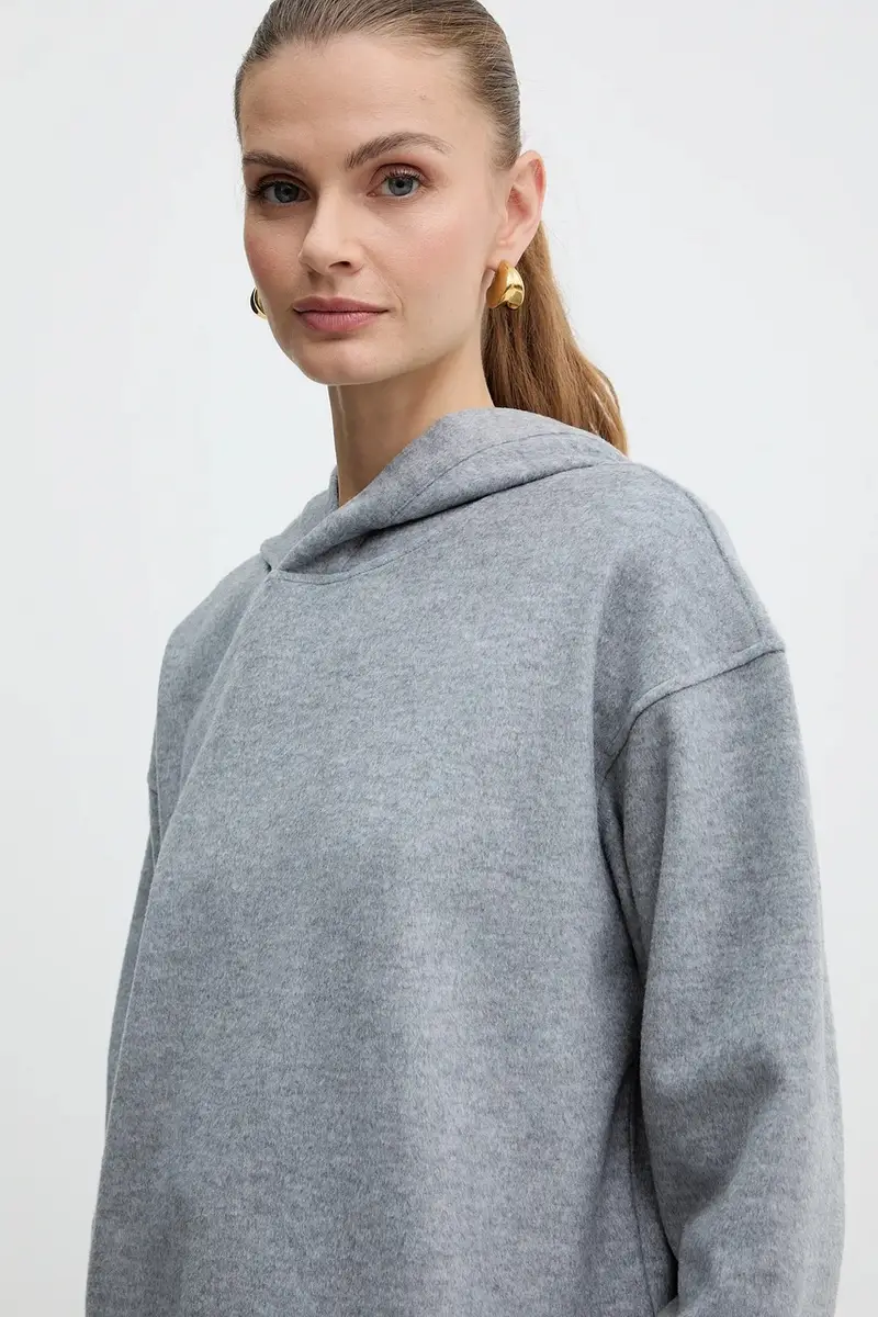 felpa con lana OSCURI colore grigio con cappuccio 2525926012600 miniatura 4