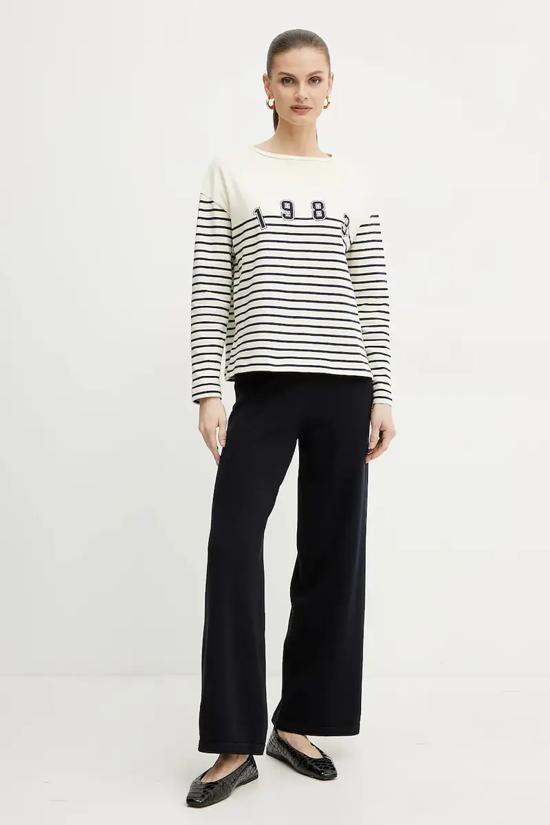 felpa in cotone donna colore beige 2515941041600 miniatura 2