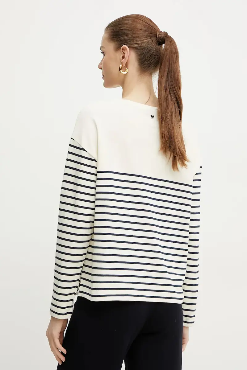 felpa in cotone donna colore beige 2515941041600 miniatura 3