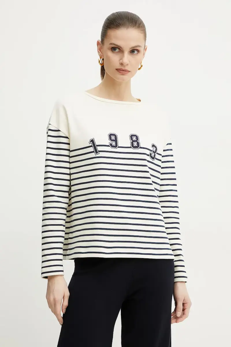 felpa in cotone donna colore beige 2515941041600