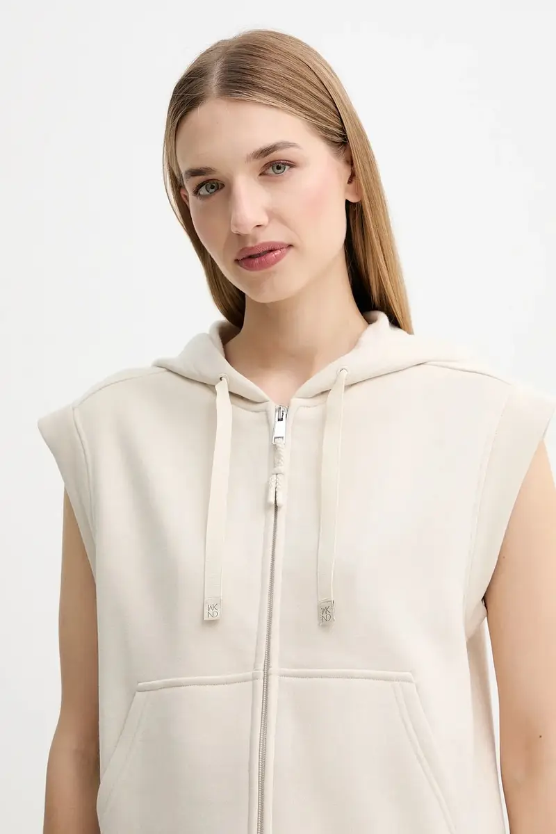 felpa PANK donna colore beige con cappuccio 2525926041600 miniatura 4