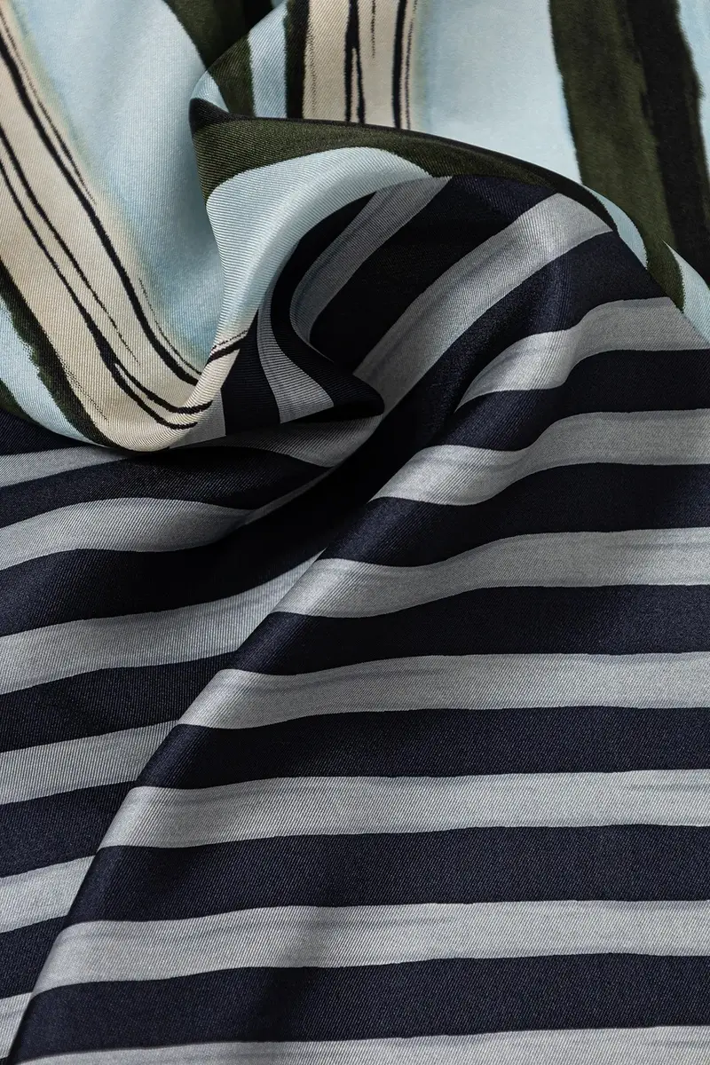 foulard in seta ONESTO Blu navy miniatura 3