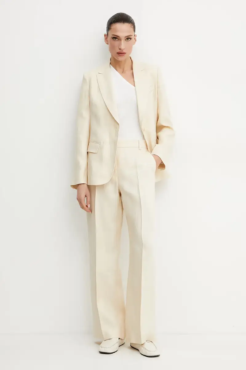 giacca in lino colore beige 2515041012600 miniatura 2