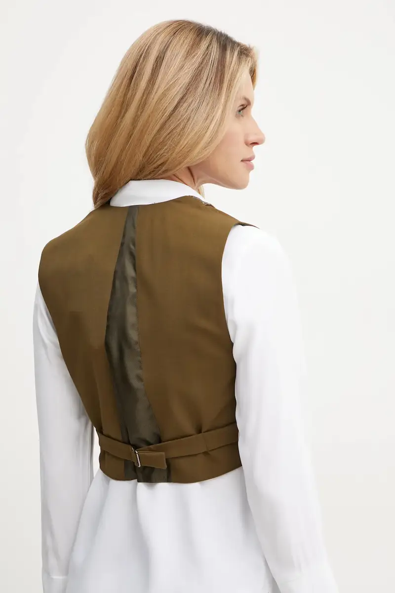 gilè con aggiunta di lana colore verde 2425156016600 miniatura 3