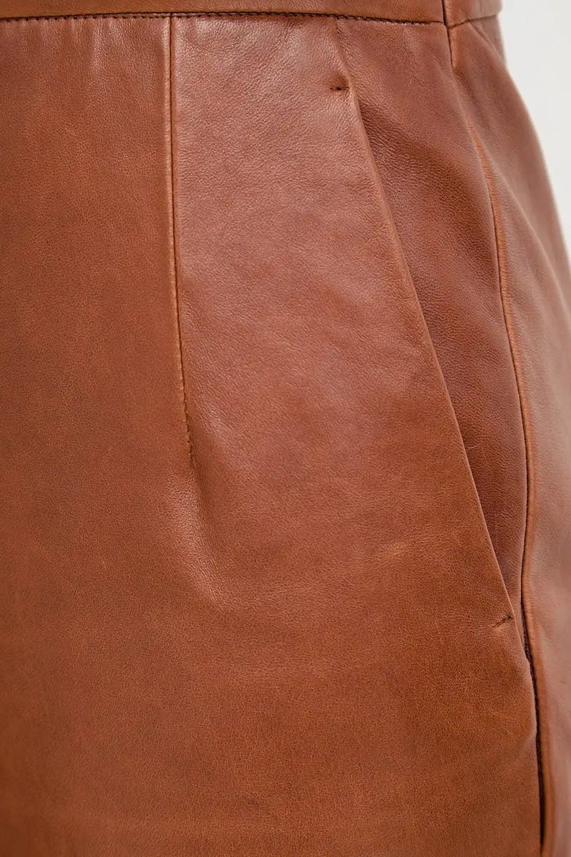 gonna in pelle PAPAILE Marrone miniatura 4