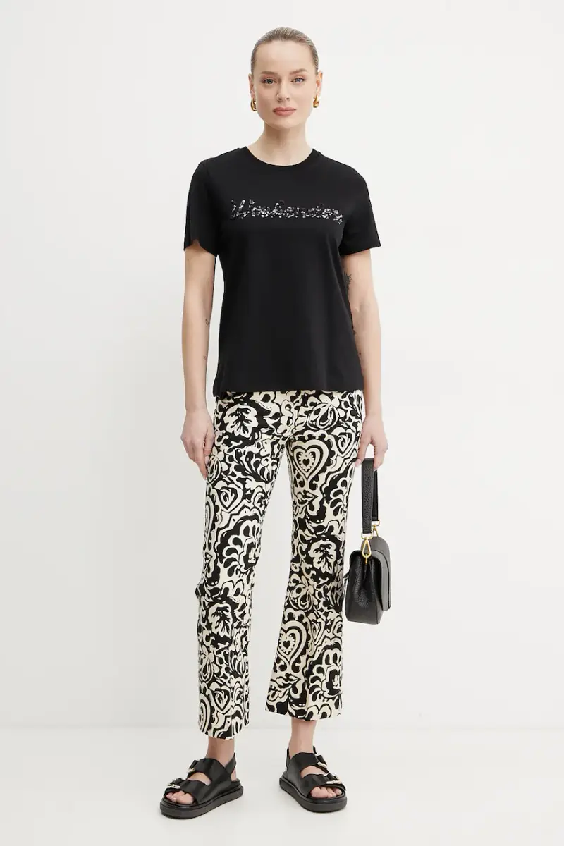 maglietta in cotone donna colore nero 2515971051600 miniatura 2