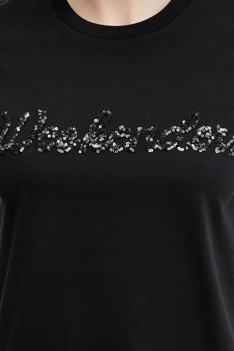 maglietta in cotone donna colore nero 2515971051600 miniatura 5