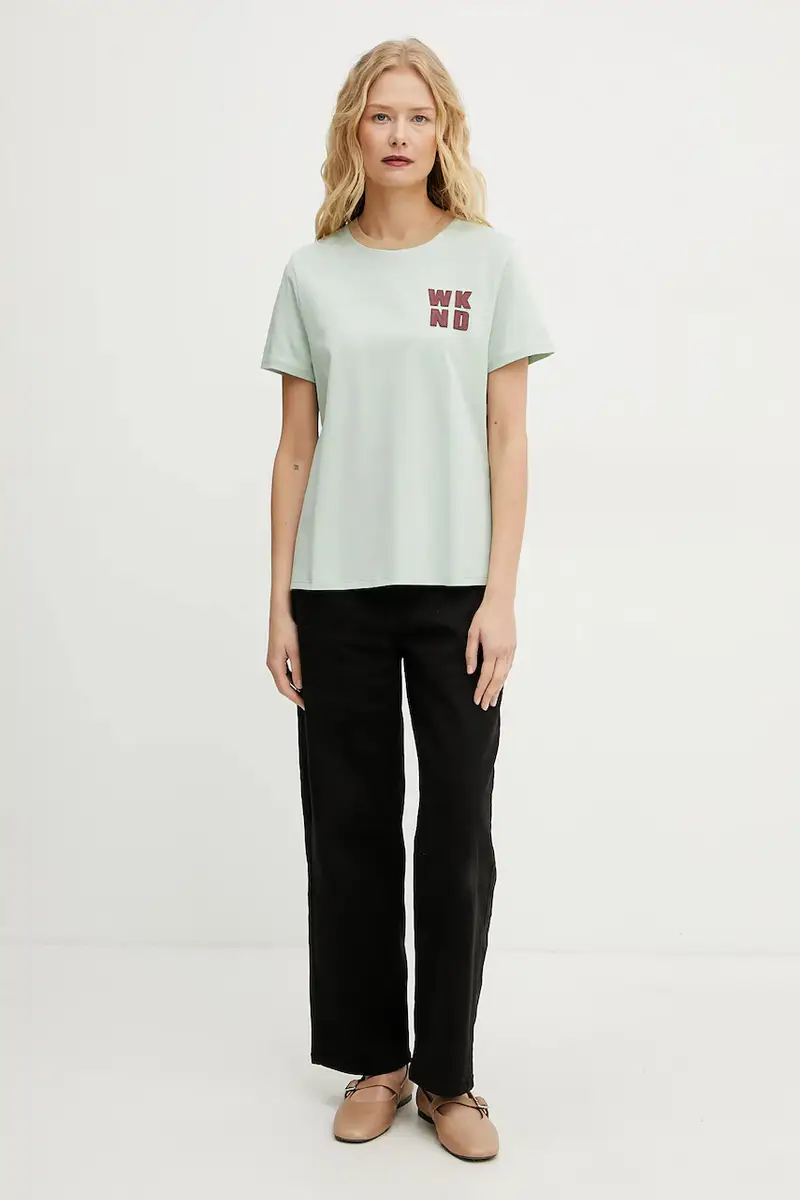 maglietta in cotone donna colore verde 2515971051600 miniatura 2