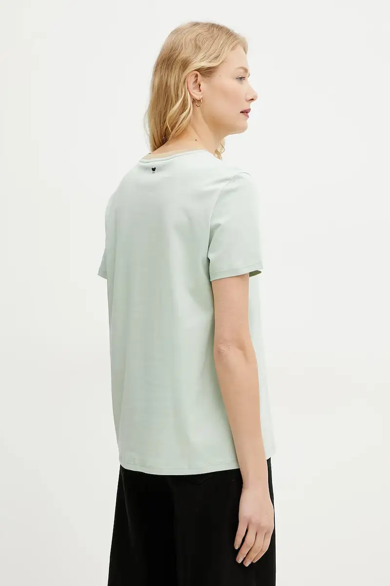maglietta in cotone donna colore verde 2515971051600 miniatura 3