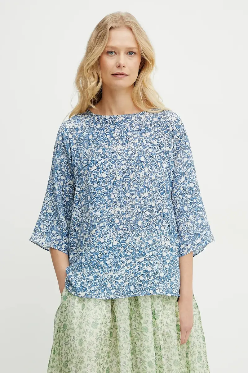 maglietta in seta donna colore blu 2515111102600