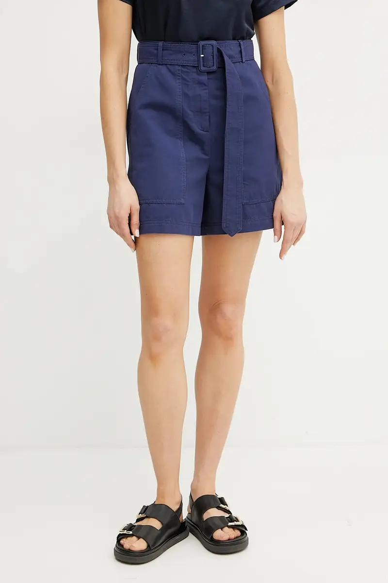 pantaloncini in lino misto donna colore blu navy 2515141012600