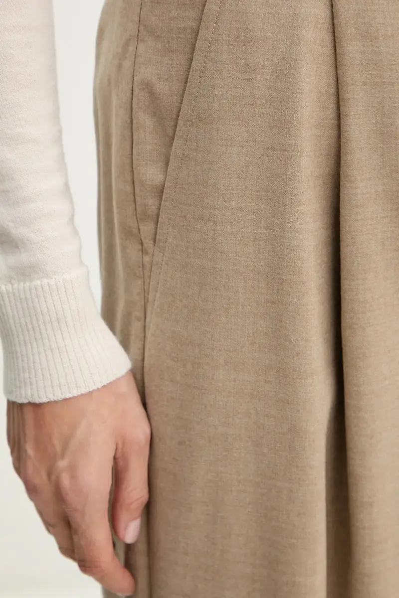 pantaloni con lana GLOBALE colore beige 2525136162600 miniatura 4