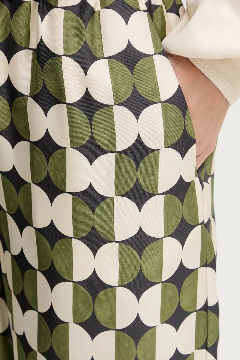 pantaloni in seta FIBBIA donna colore verde 2525136142600 miniatura 4