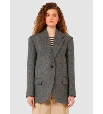 per donna 2525046042600 Giacca grigia Tronto (L), Casual, Grigio, Lana