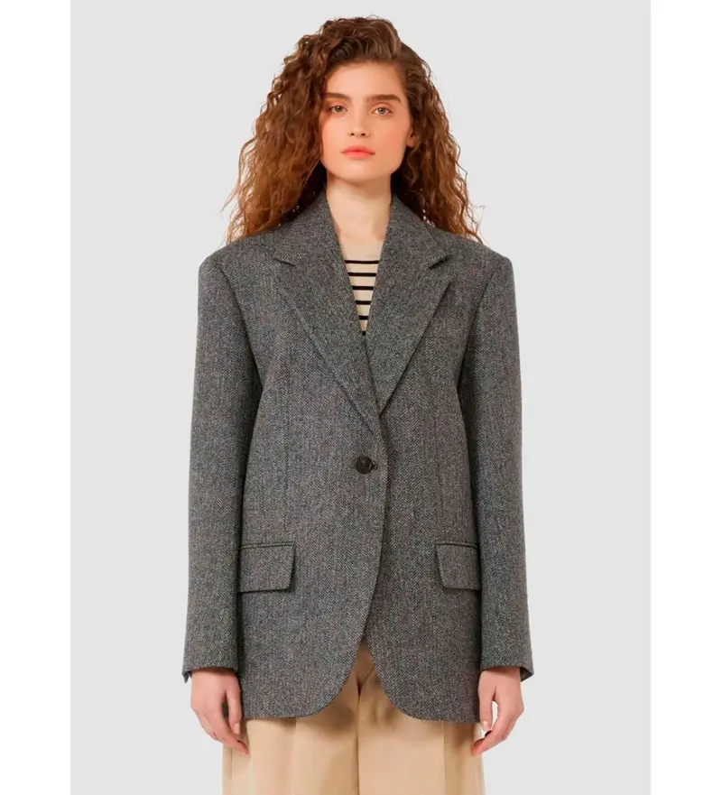 per donna 2525046042600 Giacca grigia Tronto (S), Casual, Grigio, Lana