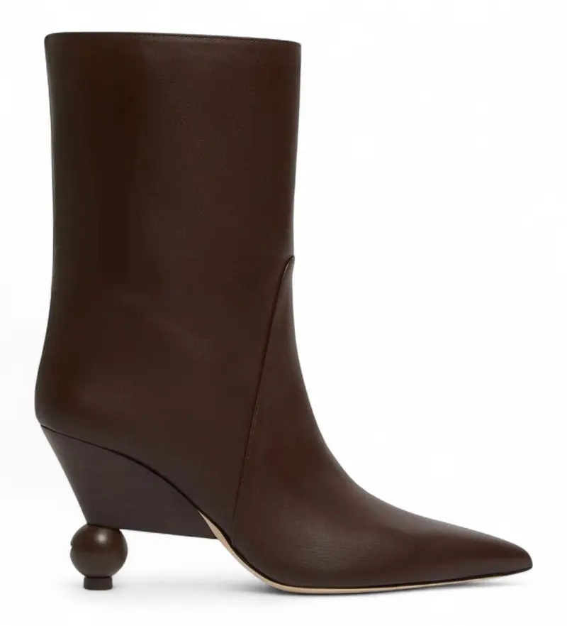 per donna 2525796055600 Stivaletti in pelle marrone Rollio (37), 8 a 10cm, Cerniera, Casual, Classico