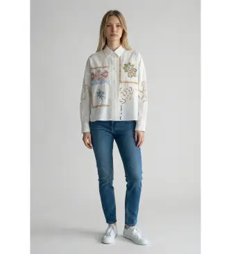 per donna 2615111022600 Maglietta bianca Wkdfonte (40), Bianco, Casual, Cotone, Manica lunga