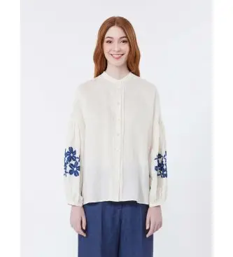 per donna 2615111032600 Maglietta Wkdestro (36), Beige, Casual, Lino, Manica lunga