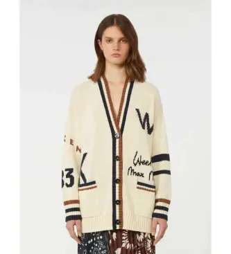 per donna 2615341061600 Cardigan in rete beige Wkdblasone (M), Casual, Cotone