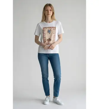 per donna 2615971032600 Maglietta bianca Wkdpantera (S), Bianco, Casual, Cotone, Manica corta Blu