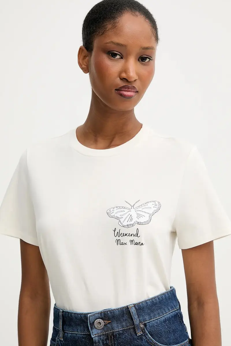 Weekend Max Mara T-shirt Donna Beige 3840030 miniatura 4