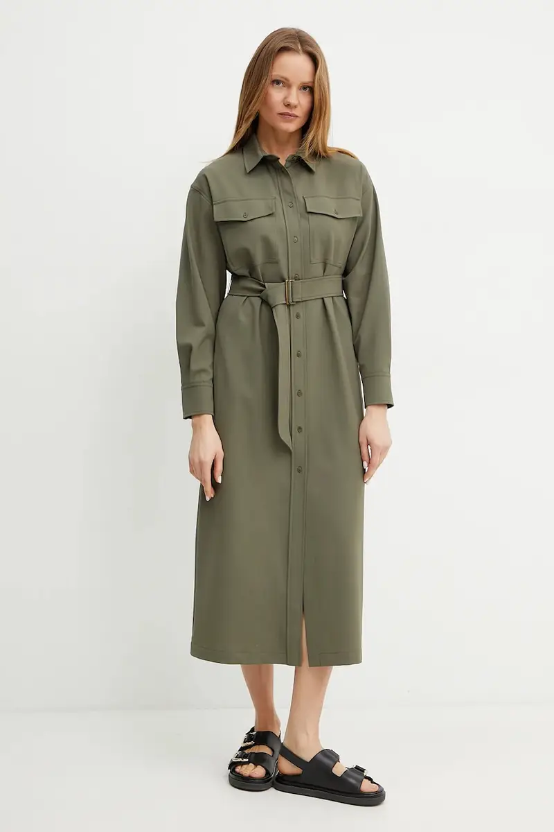 vestito con aggiunta di lana colore verde 2515221071600