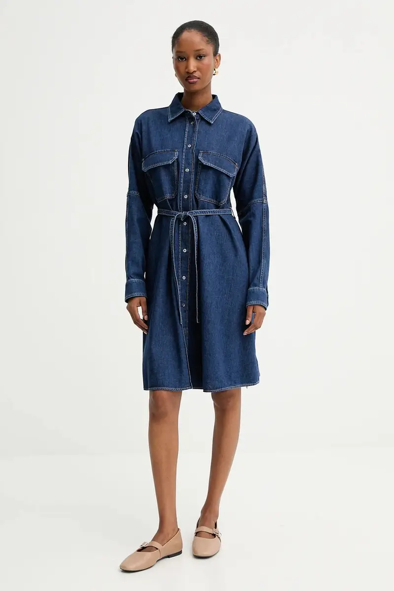 vestito di jeans BALENIO colore blu navy 2525226081600 miniatura 2