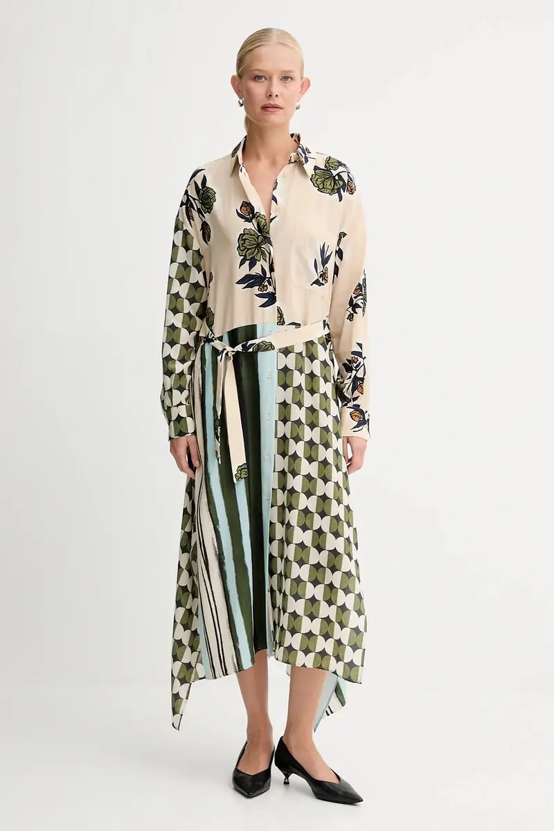 vestito in seta PASSO colore beige 2525226022600 miniatura 2