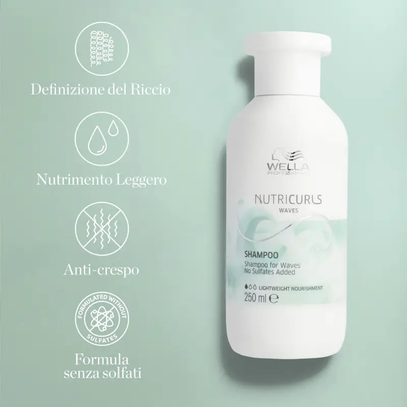 Nutricurls NUTRICURLS Shampoo for Waves - Shampoo capelli ricci, Capelli ricci miniatura 2