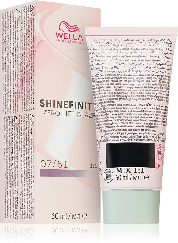 Shinefinity Zero Lift Glaze Tintura per capelli inglese 60ml 07/81 | Biondo medio cenere perlato