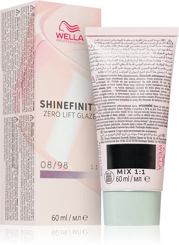 Shinefinity Zero Lift Glaze Tintura per capelli inglese 60ml 08/98 | Biondo chiaro argento perlato