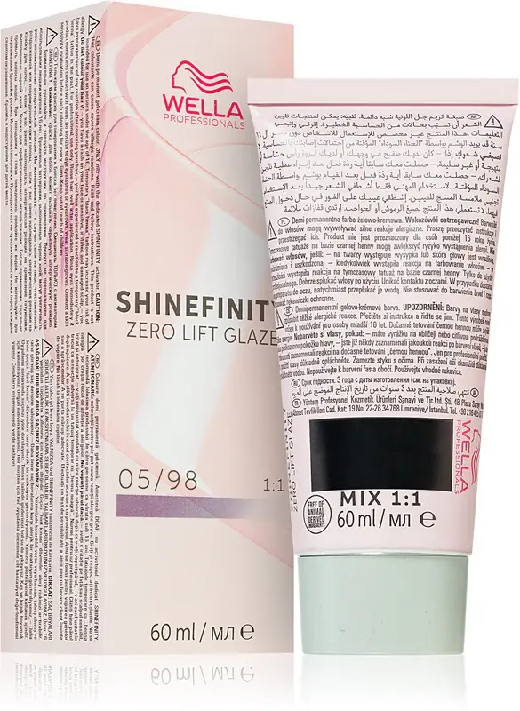 Tintura per capelli inglese Wella Shinefinity Zero Lift Glaze 60ml 05/98 | Bronzo argenteo perlato chiaro