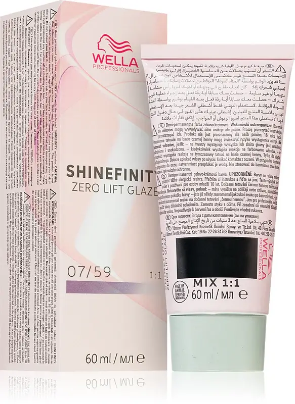 Tintura per capelli inglese Wella Shinefinity Zero Lift Glaze 60ml 07/59 | Biondo mogano medio perlato