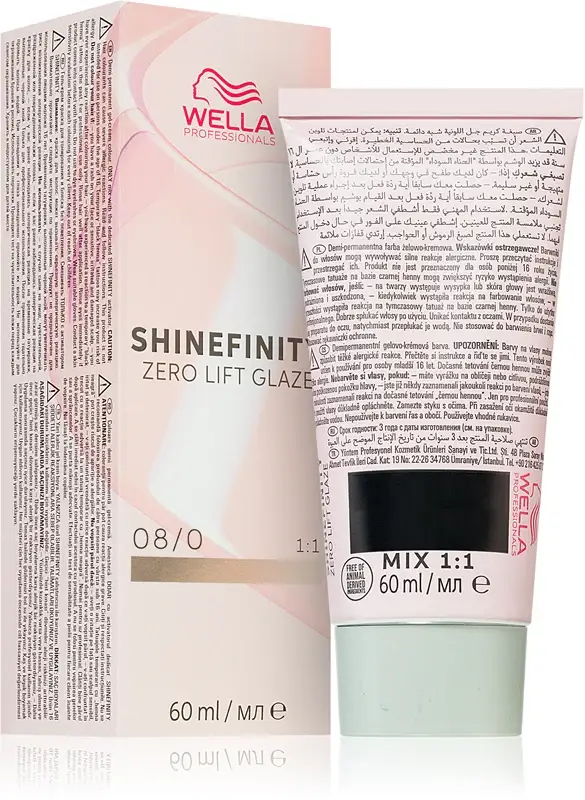 Tintura per capelli inglese Wella Shinefinity Zero Lift Glaze 60ml 08/0 | Biondo perla chiaro