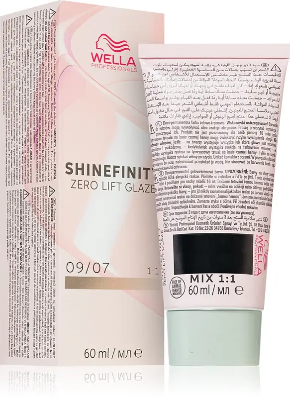 Tintura per capelli inglese Wella Shinefinity Zero Lift Glaze 60ml 09/07 | Biondo castano naturale molto chiaro