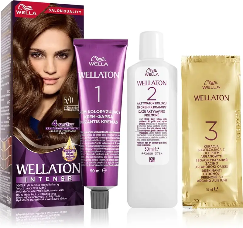 Wellaton Intense tinta permanente per capelli con olio di argan colore 5/0 castano chiaro