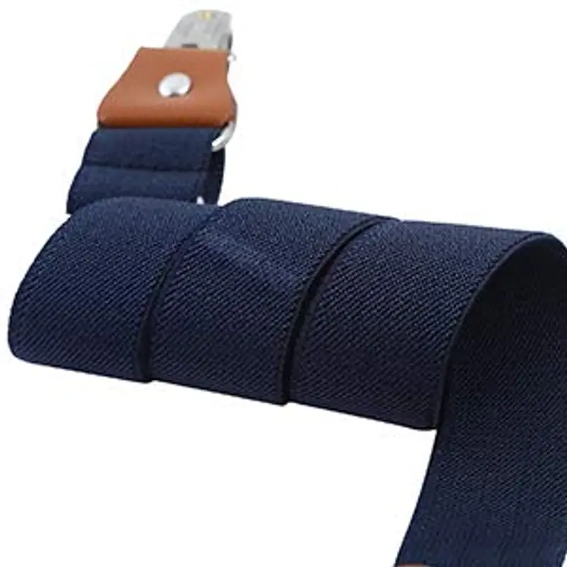 WELROG Bretelle regolabili con papillon in seta per ragazzi e ragazze by Blu navy&Puntini bianchi+Blu navy Punto d'onda miniatura 3