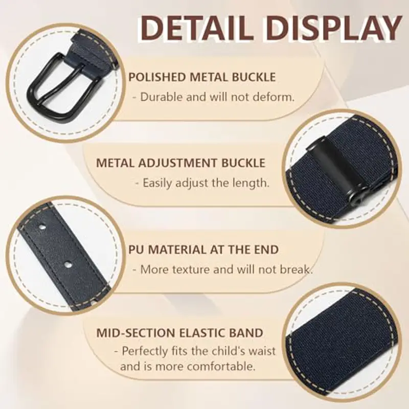 WELROG Cintura Elastica per Bambini e Ragazzi - Regolabile e Sportiva per Adolescenti miniatura 2