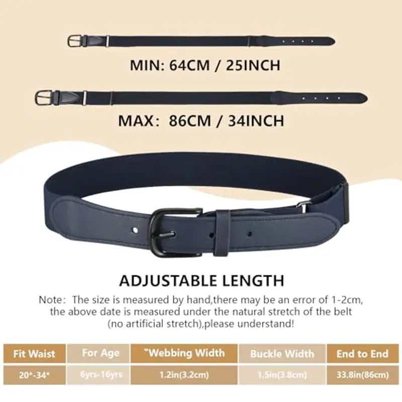 WELROG Cintura Elastica per Bambini e Ragazzi - Regolabile e Sportiva per Adolescenti miniatura 3