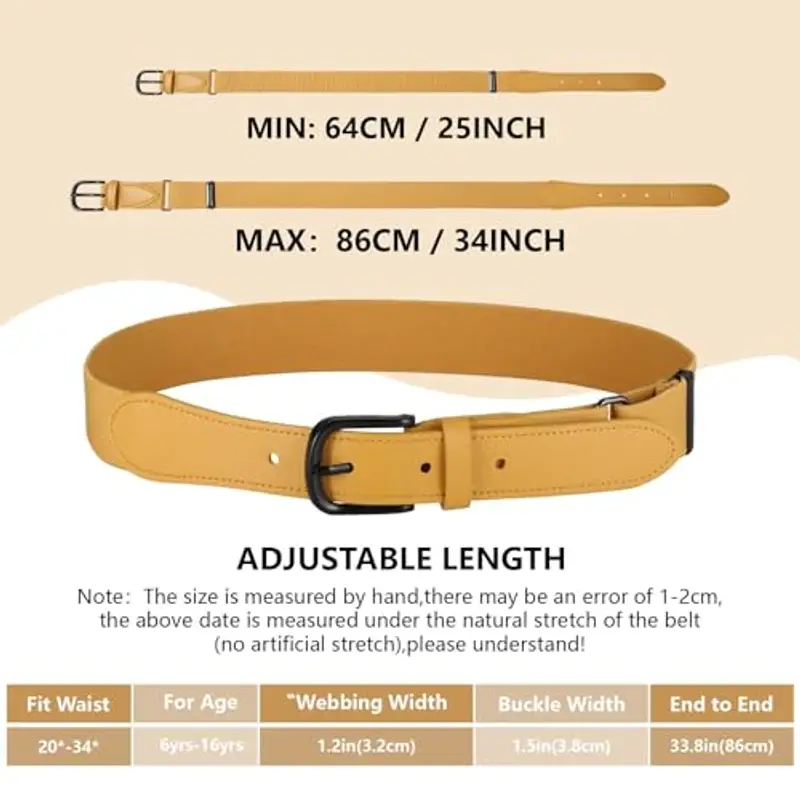 WELROG Cintura elastica per bambini Ragazzi - Cintura per bambini Cintura regolabile per ragazzi e ragazze Cintura miniatura 3