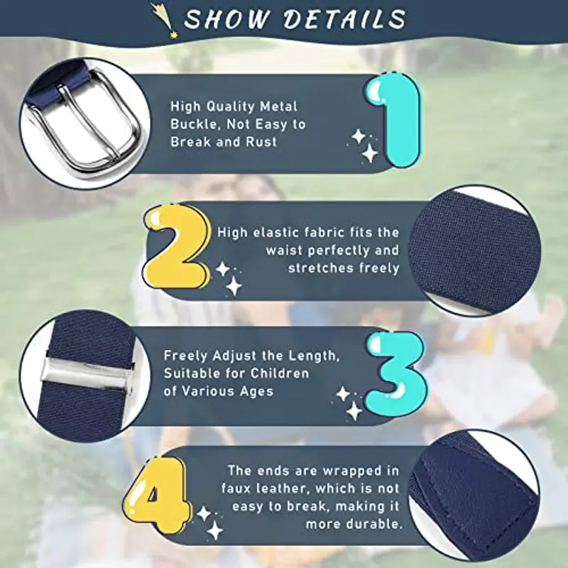 WELROG Cintura Elastica per Bambini Regolabile per Ragazzi Cintura Sportiva miniatura 2