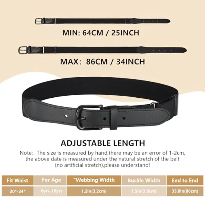 WELROG Cintura Elastica per Bambini - Regolabile per Ragazzi e Ragazze, Cintura Sportiva per Adolescenti miniatura 3