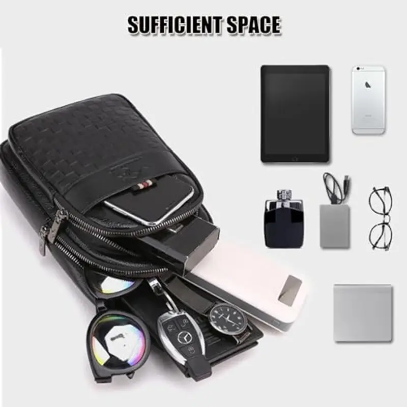 Wenbones Borsa a tracolla Uomo Nero 2420252 miniatura 3