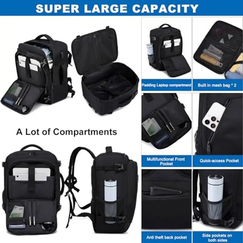 WENIG Zaino da viaggio Nero 816996 miniatura 3