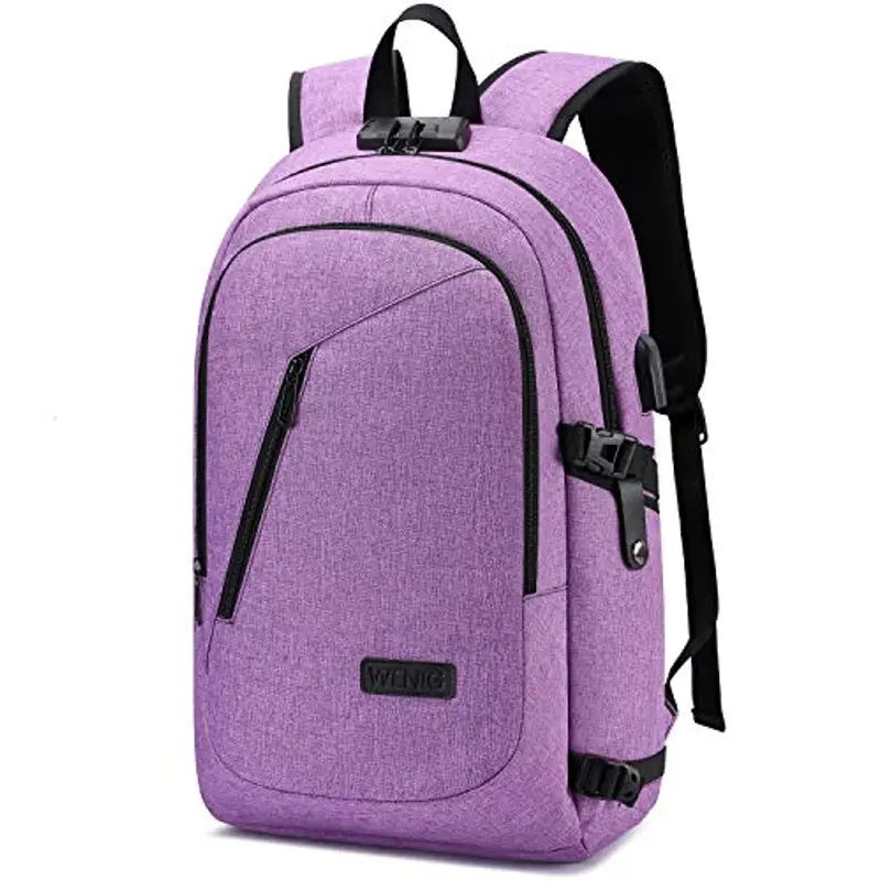 WENIG Zaino Donna Zaino Per PC Portatile,Zaino per Laptop,Zaino Porta PC Impermeabile,Zaino per Computer Portatile 15.6 Pollici, Zaino Uomo con Caricatore USB,Zaino Lavoro Uomo per Scuola Viaggio,35L
