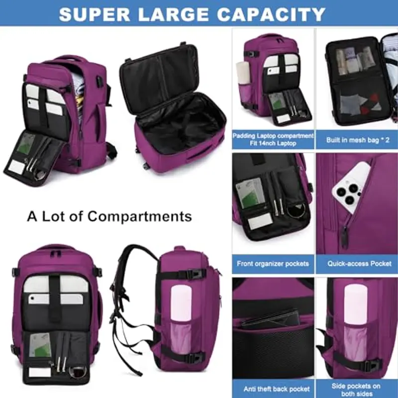 WENIG Zaino da viaggio Donna Viola 1200185 miniatura 3