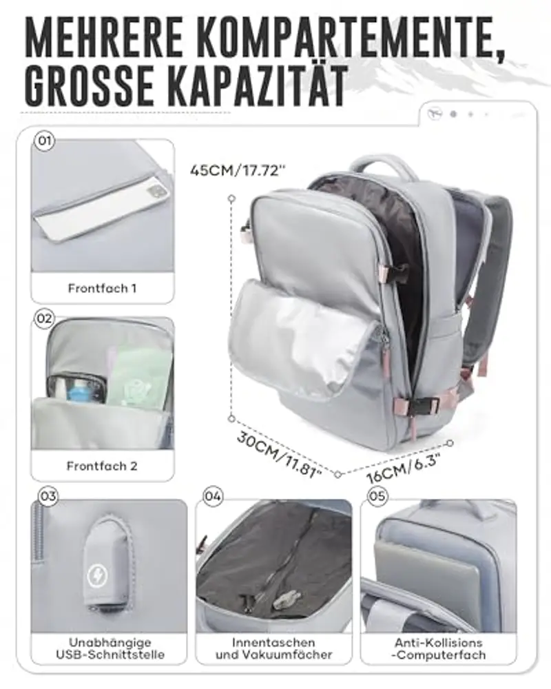 WEPOET Zaino da viaggio Viola 2215784 miniatura 2